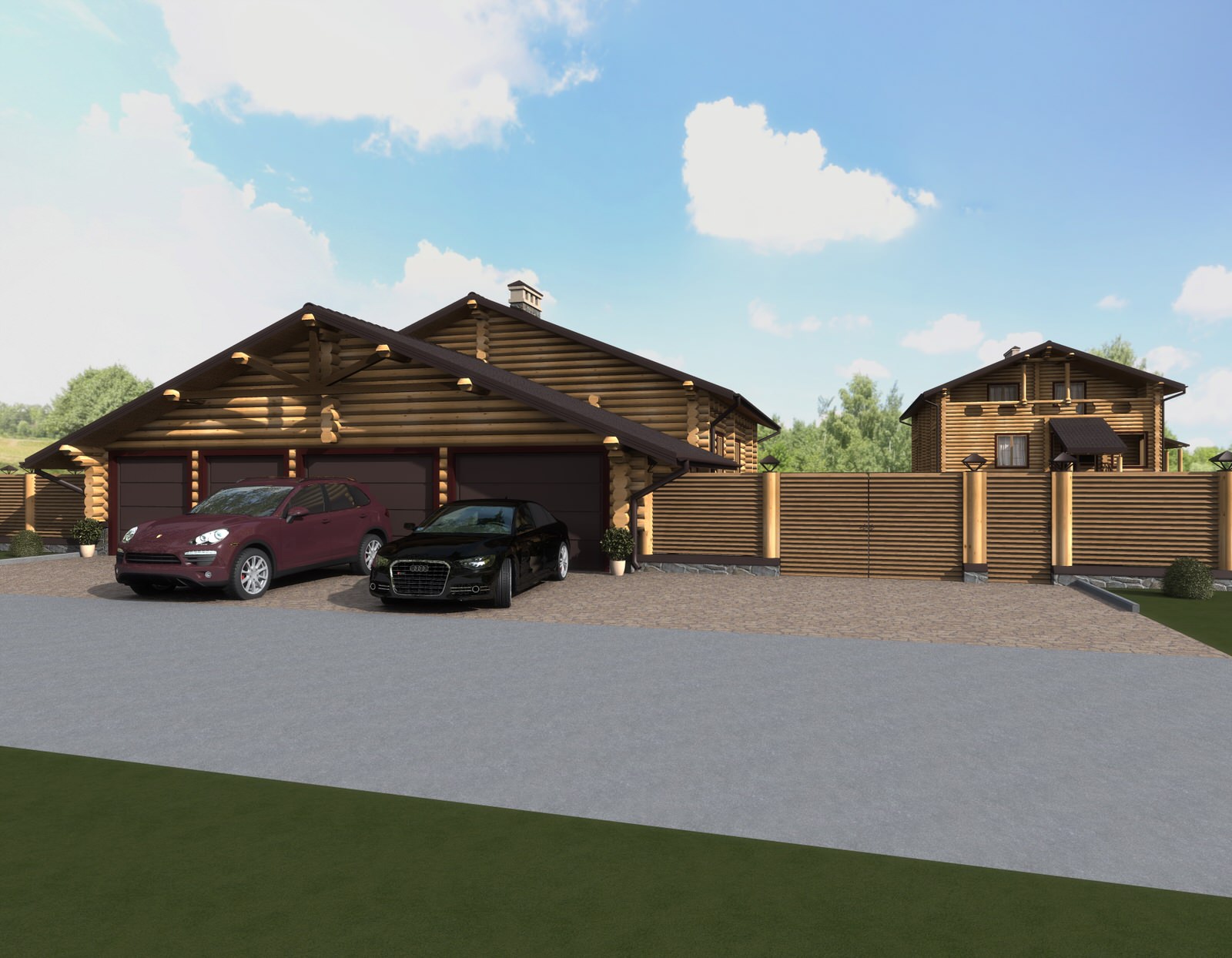 Фасад и экстерьер загородного деревянного дома