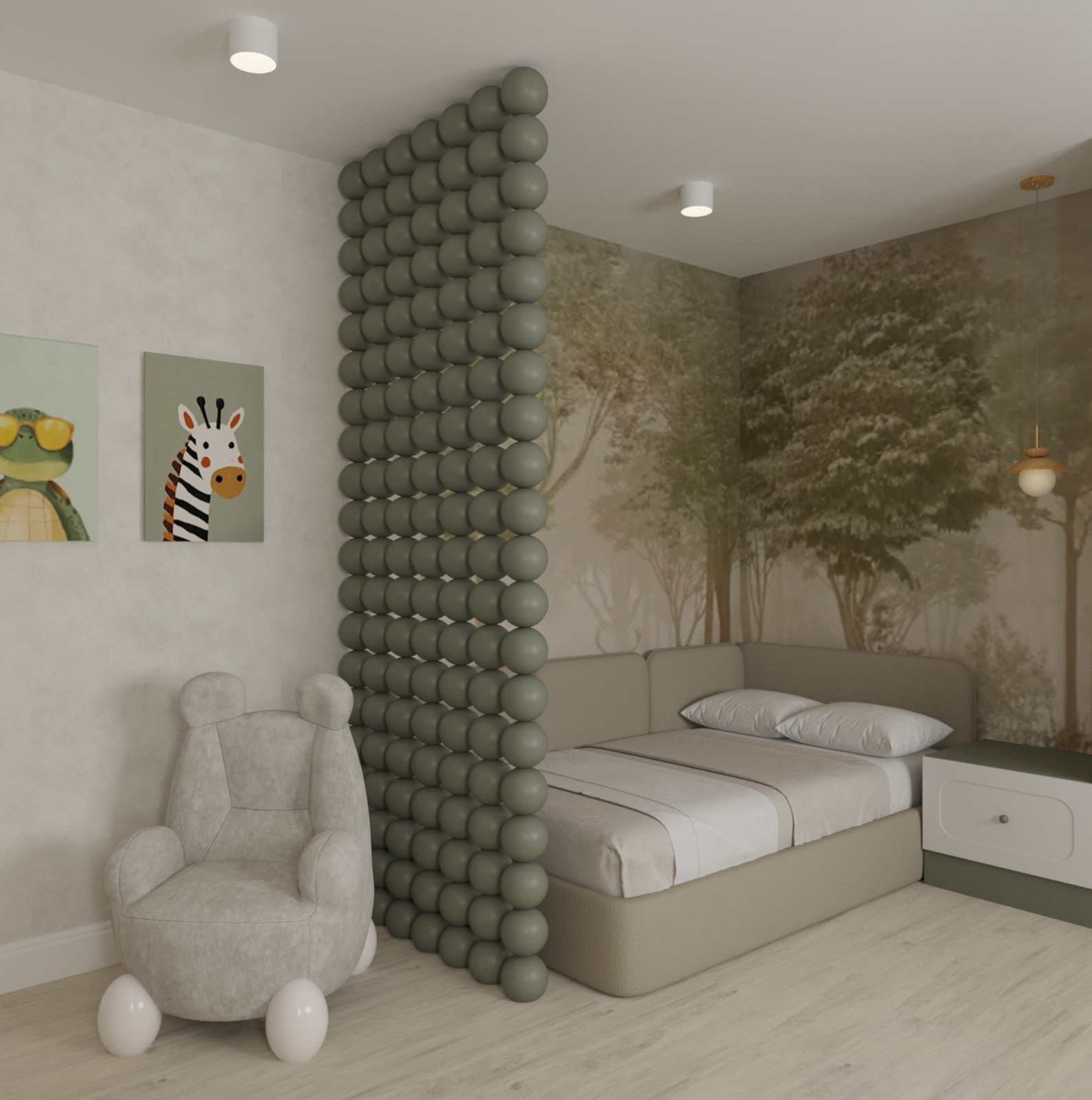 Обложка проекта: Детская в лесных мотивах