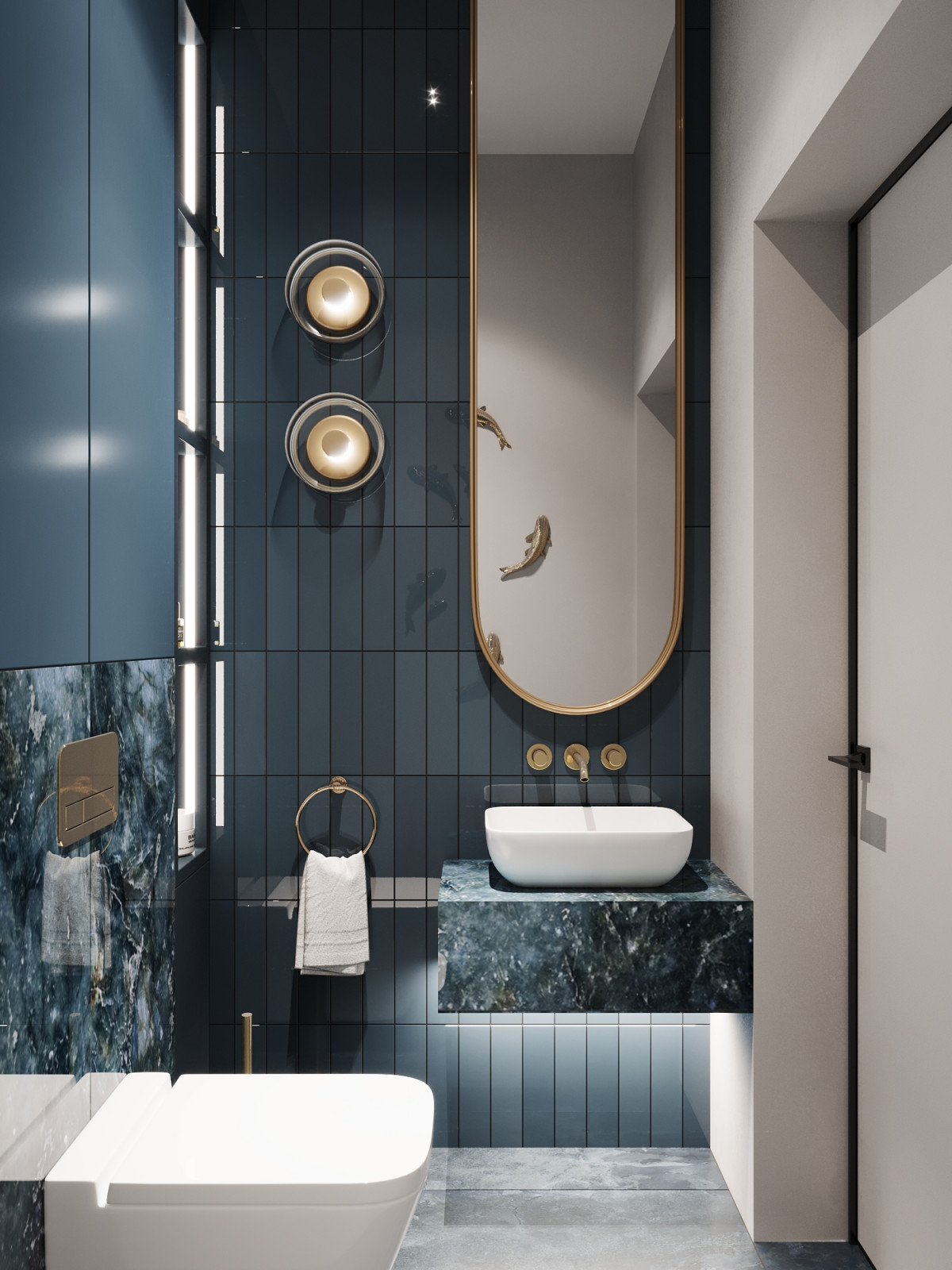 Дизайн-проект дома в голубых тонах