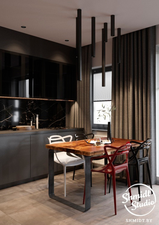 Проект интерьера "Black", Минск, 75м.кв