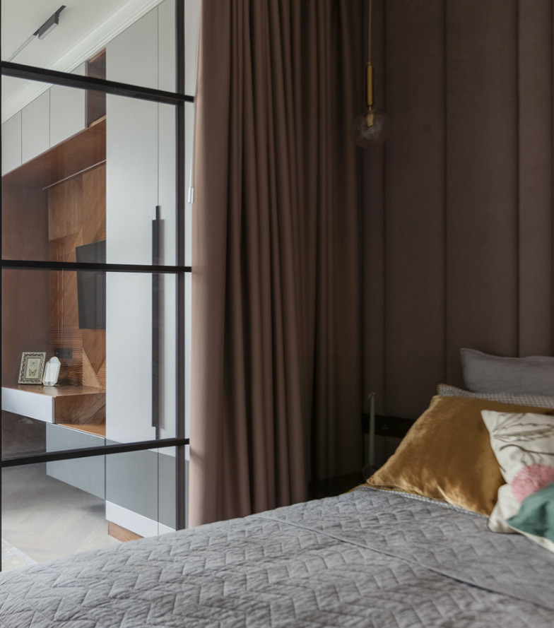 Мягкие стеновые панели в спальне