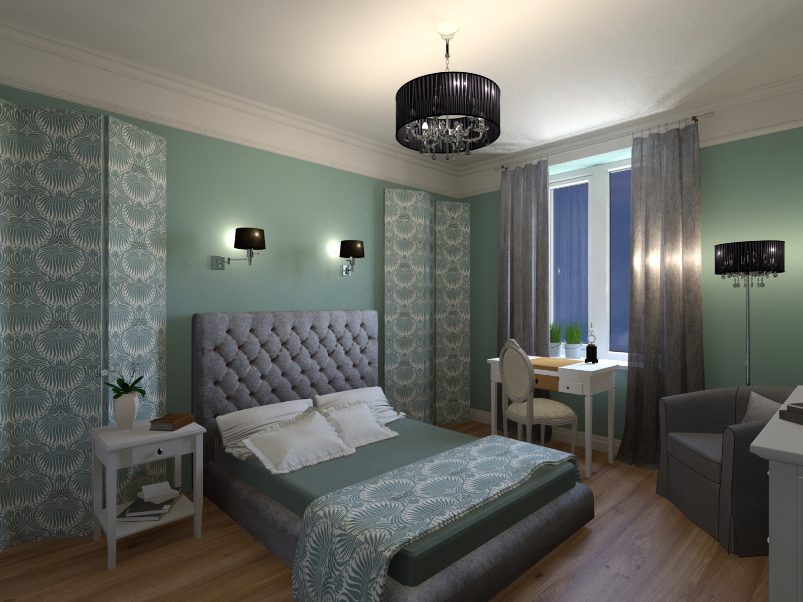 Квартира в доме поэтов в неоклассическом стиле, спальня