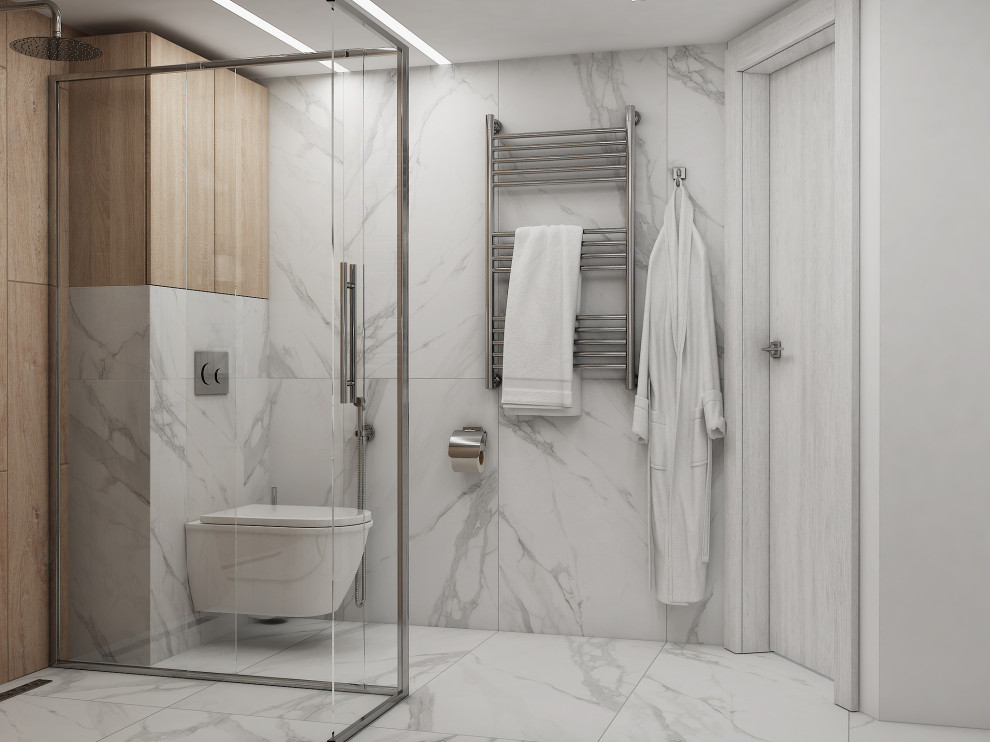 Кухня-гостиная, ванная. Таунхаус "Волжские пенаты" г. Ярославль 2021год