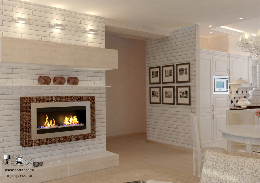 дизайн-проект кухни-гостиной в д. Кусаковка