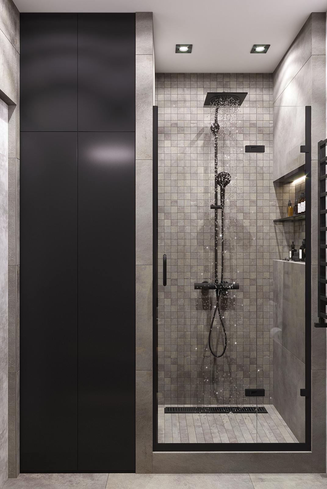 Квартира-студия в темных тонах