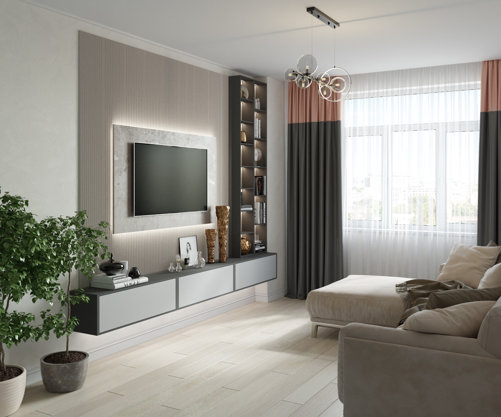 Гостиная в ЖК Гранд комфорт