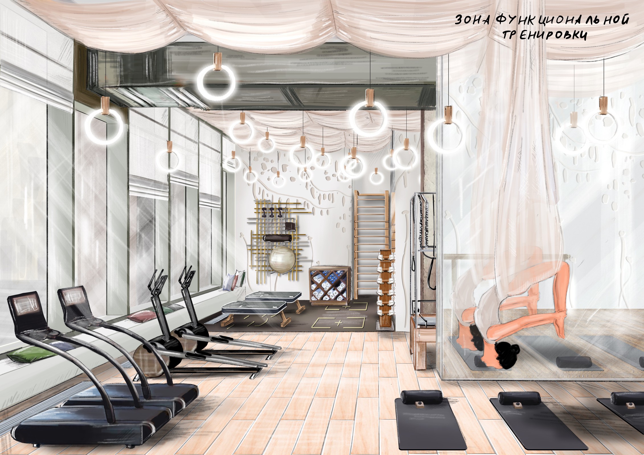 Обложка проекта: Фитнесс студия йоги 170м2