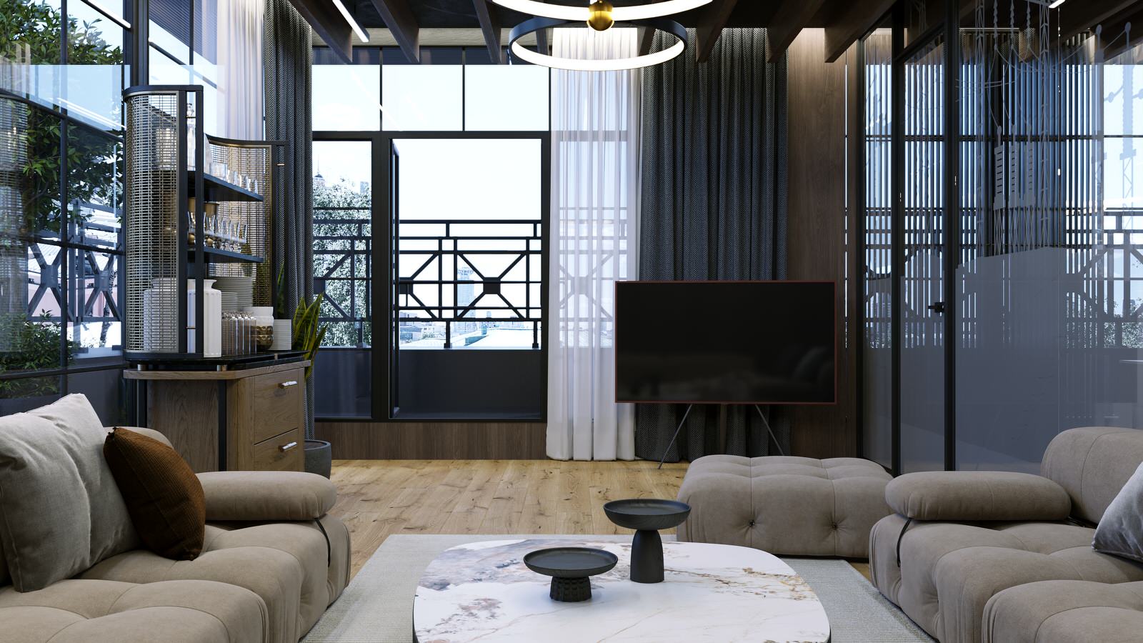 Беседка на крыше здания в Москве