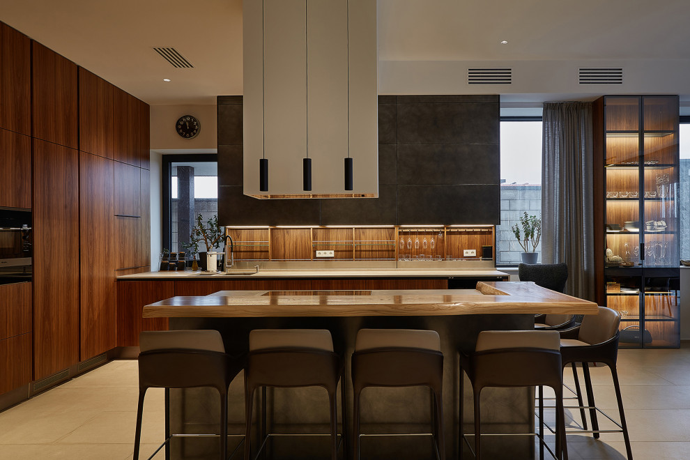 Кухня-гостиная в стиле минимализм