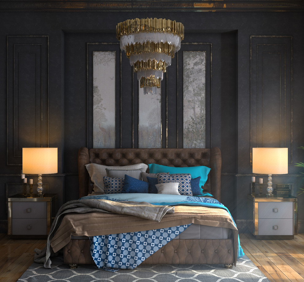 Спальня в темных тонах