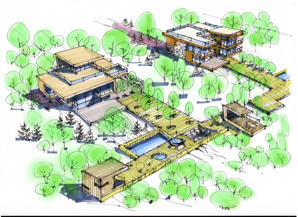 Фор-эскиз современного дома на берегу Лемболовского озера
