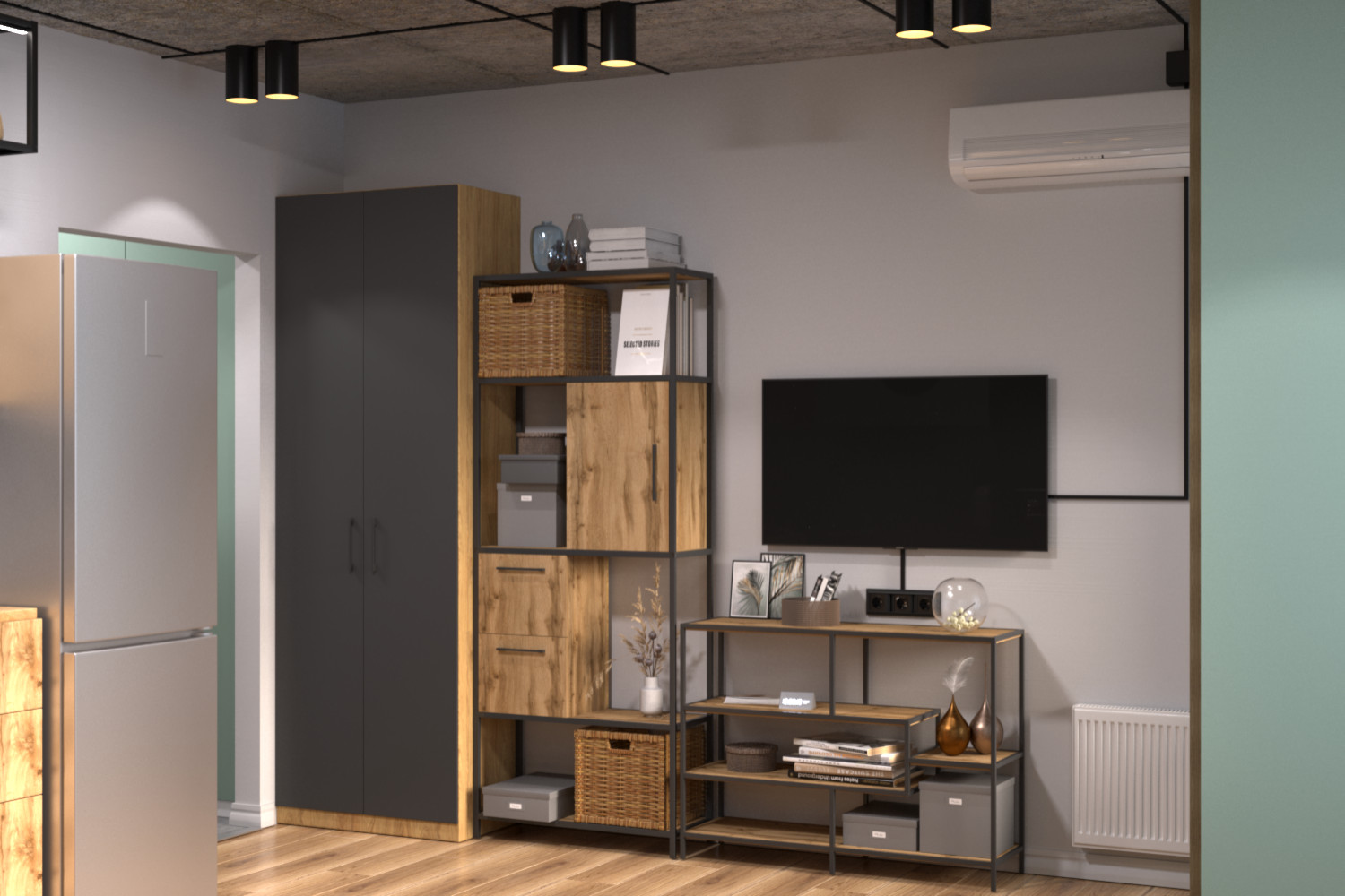 Дизайн-проект студии в стиле минимализм с элементами лофт