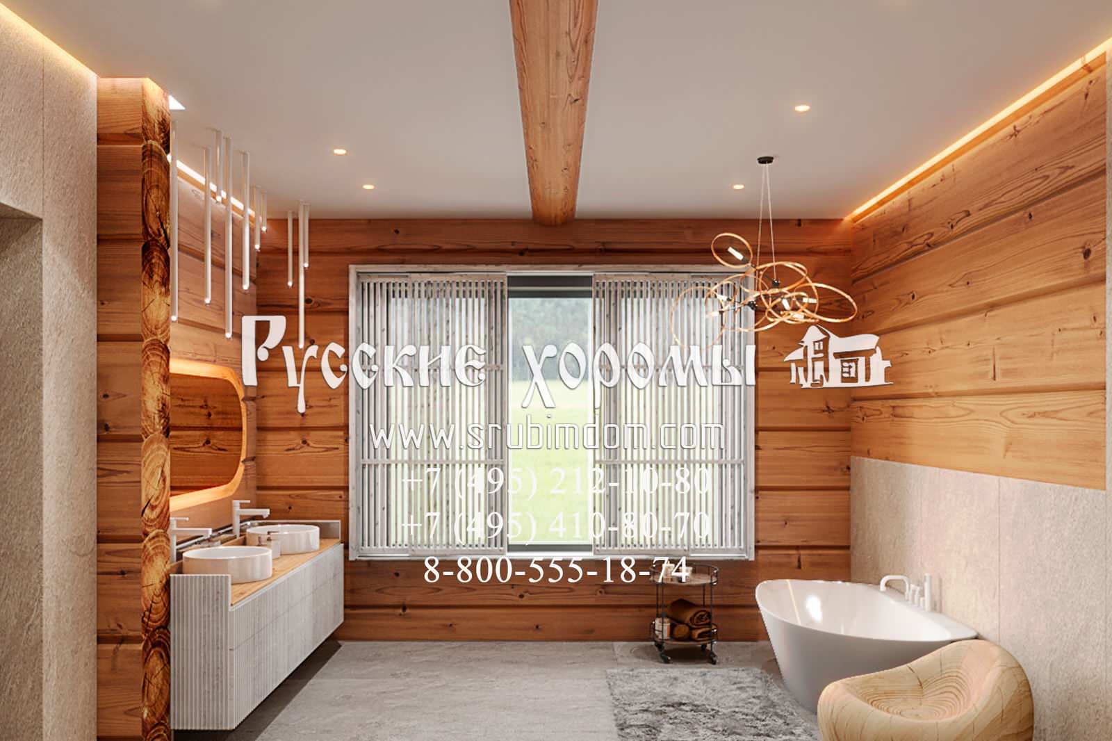 Ванная в кедровом доме