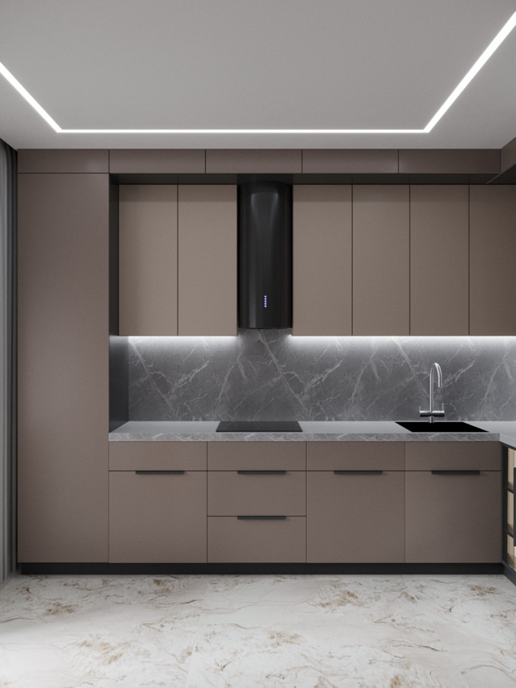 Дизайн кухни-гостиной с курительной комнатой