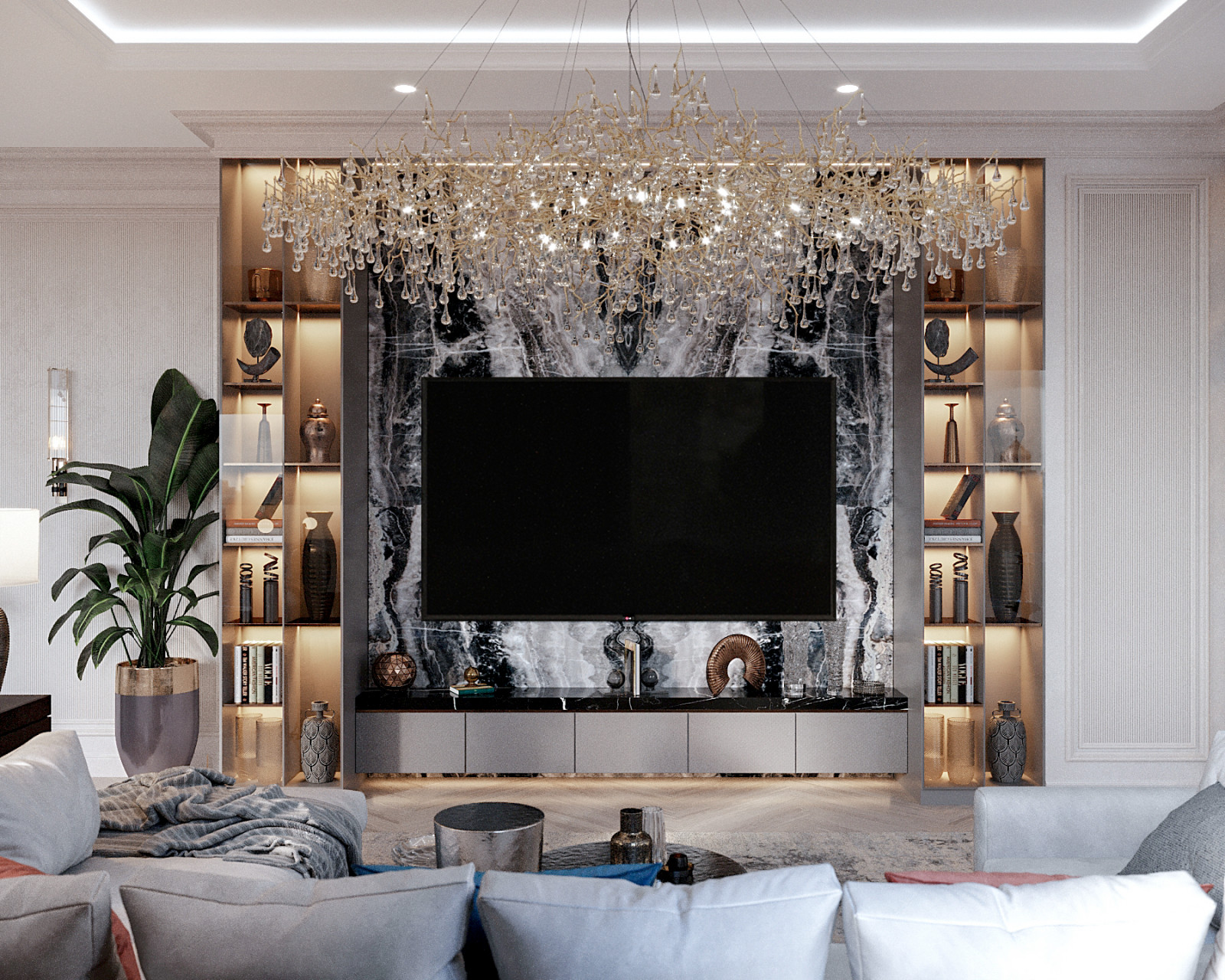 Кухня гостиная в пентхаусе