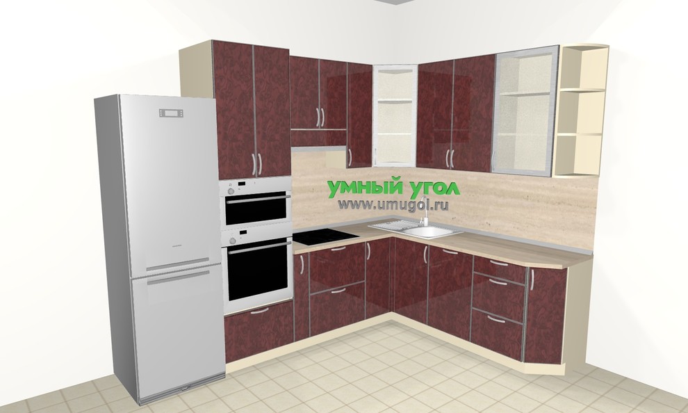 Обложка проекта: Угловая кухня с пеналом для семьи с детьми