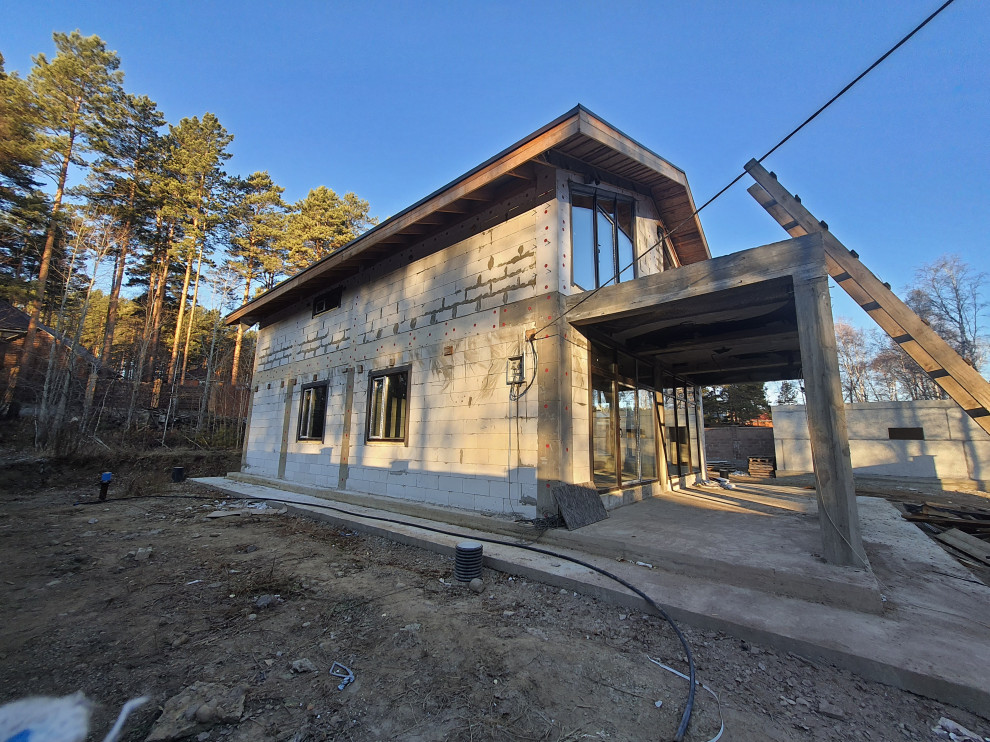 Двухэтажный дом из газобетона