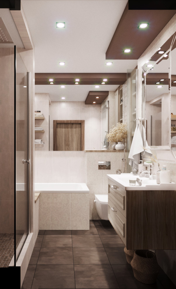 Дтзайн интерьера детской комнаты и двух санузлов в квартире в Екатеринбурге