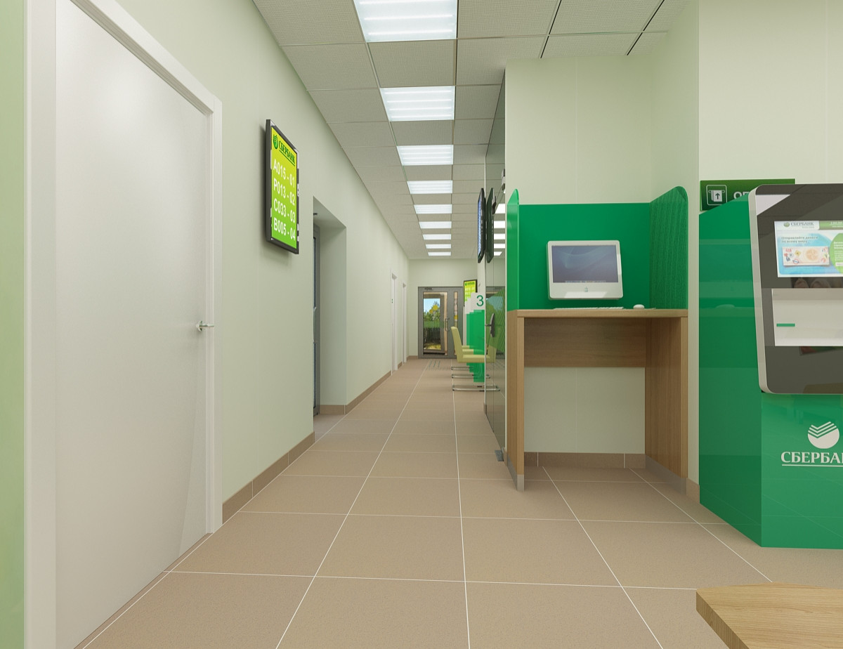 Дизайн-проект отделения ПАО Сбербанка Омская обл. г. Усть-Ишим