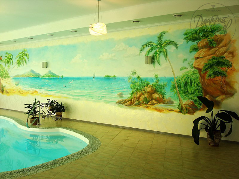 Art Painting of Swimming Pools