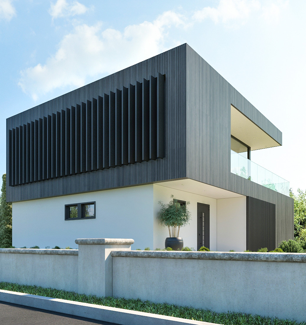 Двухэтажный современный дом для молодой семьи