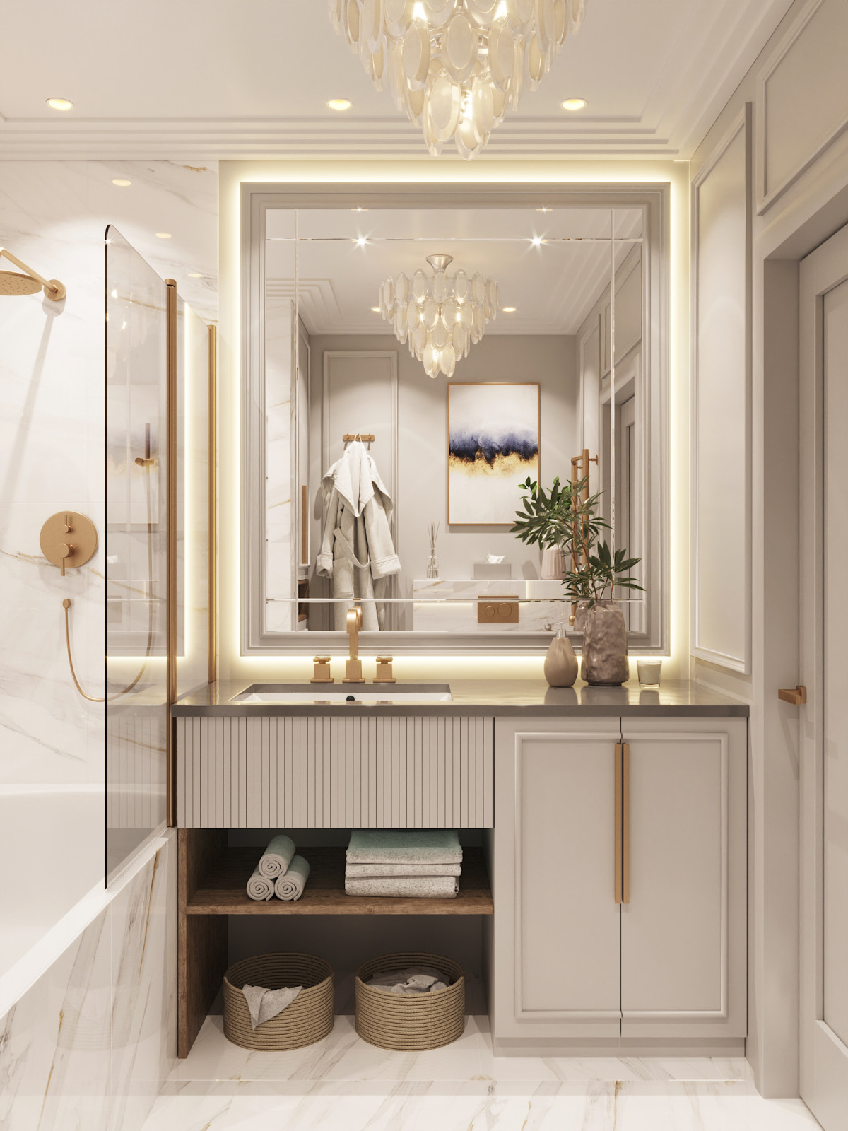 "Зазеркалье", дизайн 2комнатной квартиры 66 м2