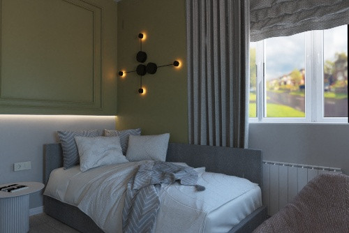 Двухэтажный дом для семьи с тремя детьми.