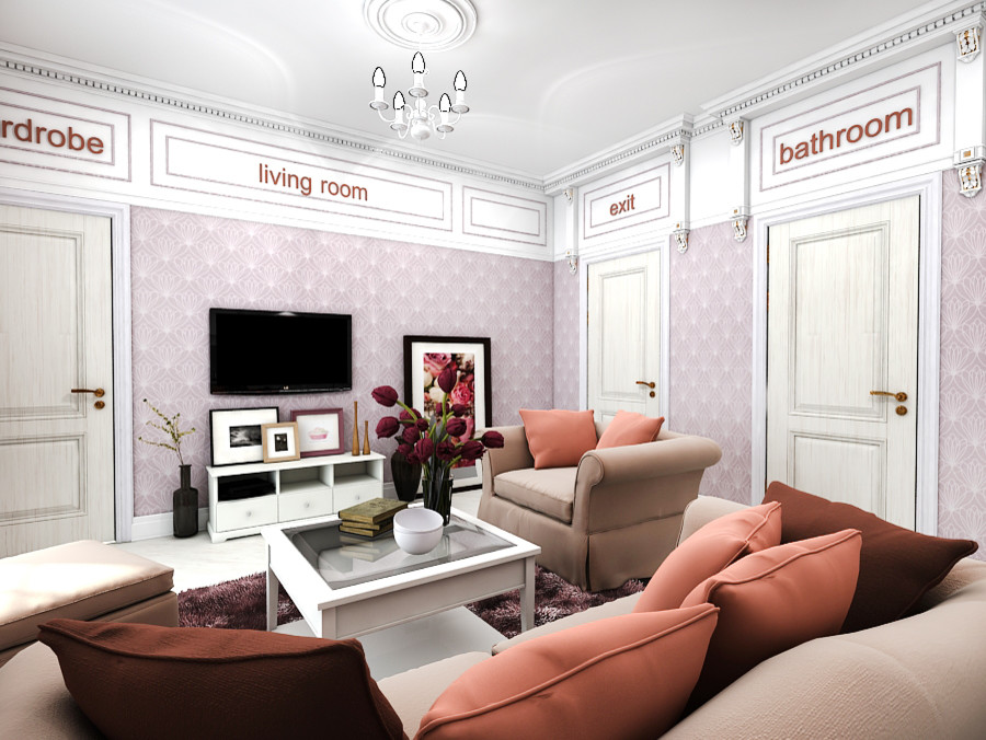 Интерьер загородного дома у озера