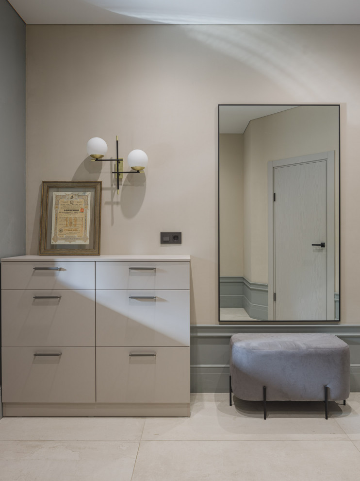 Кухня-гостиная с камином в коттедже Малая Царевщина