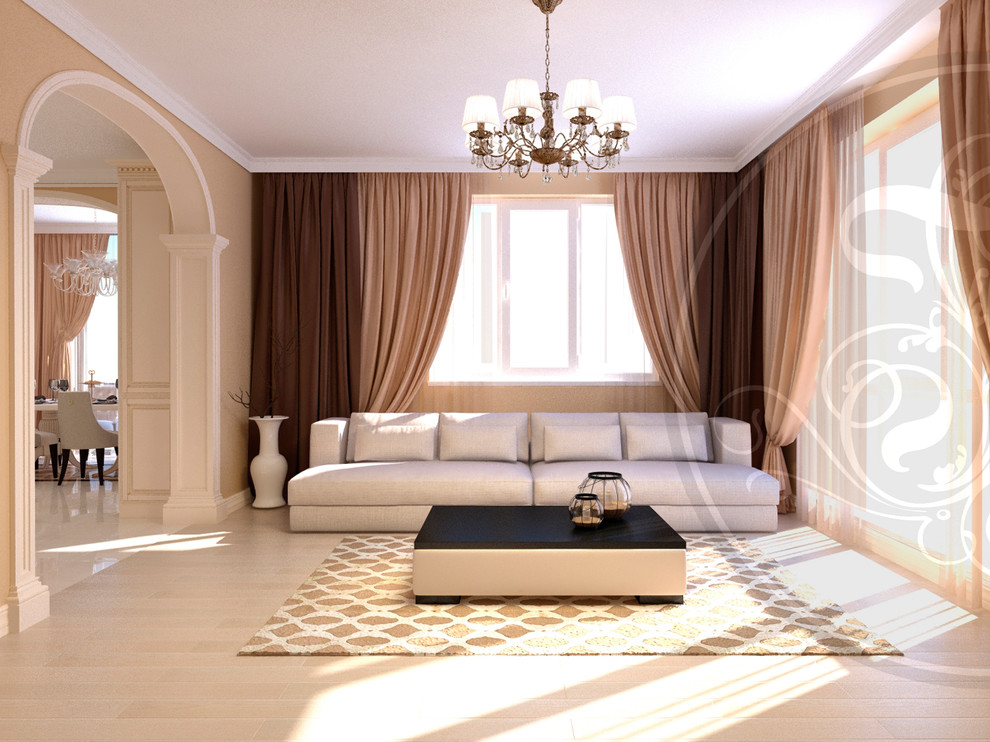 Обложка проекта: Кухня-гостиная, неоклассика (г. Горячий Ключ)