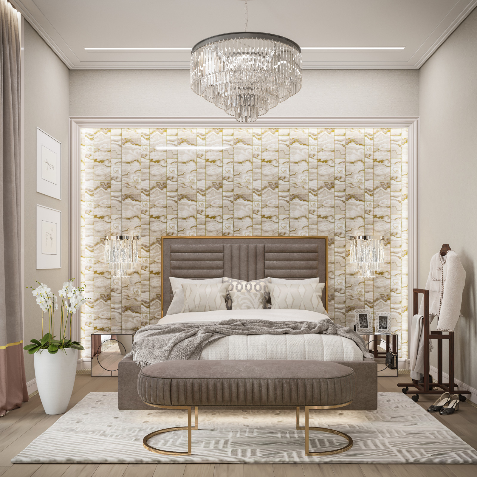 Дизайн проект квартиры "Элегантная роскошь"