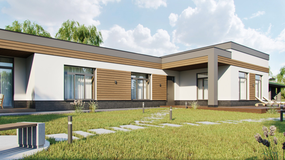 Одноэтажный загородный дом