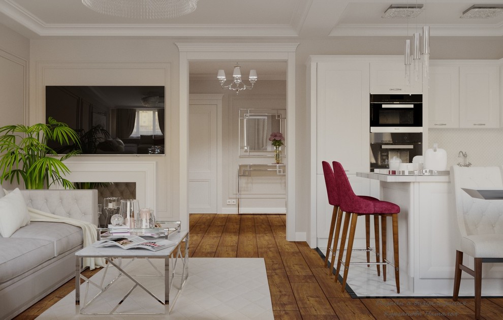 Дизайн-проект четырехкомнатной квартиры в жилом комплексе "Дом-Мегалит на Неве".