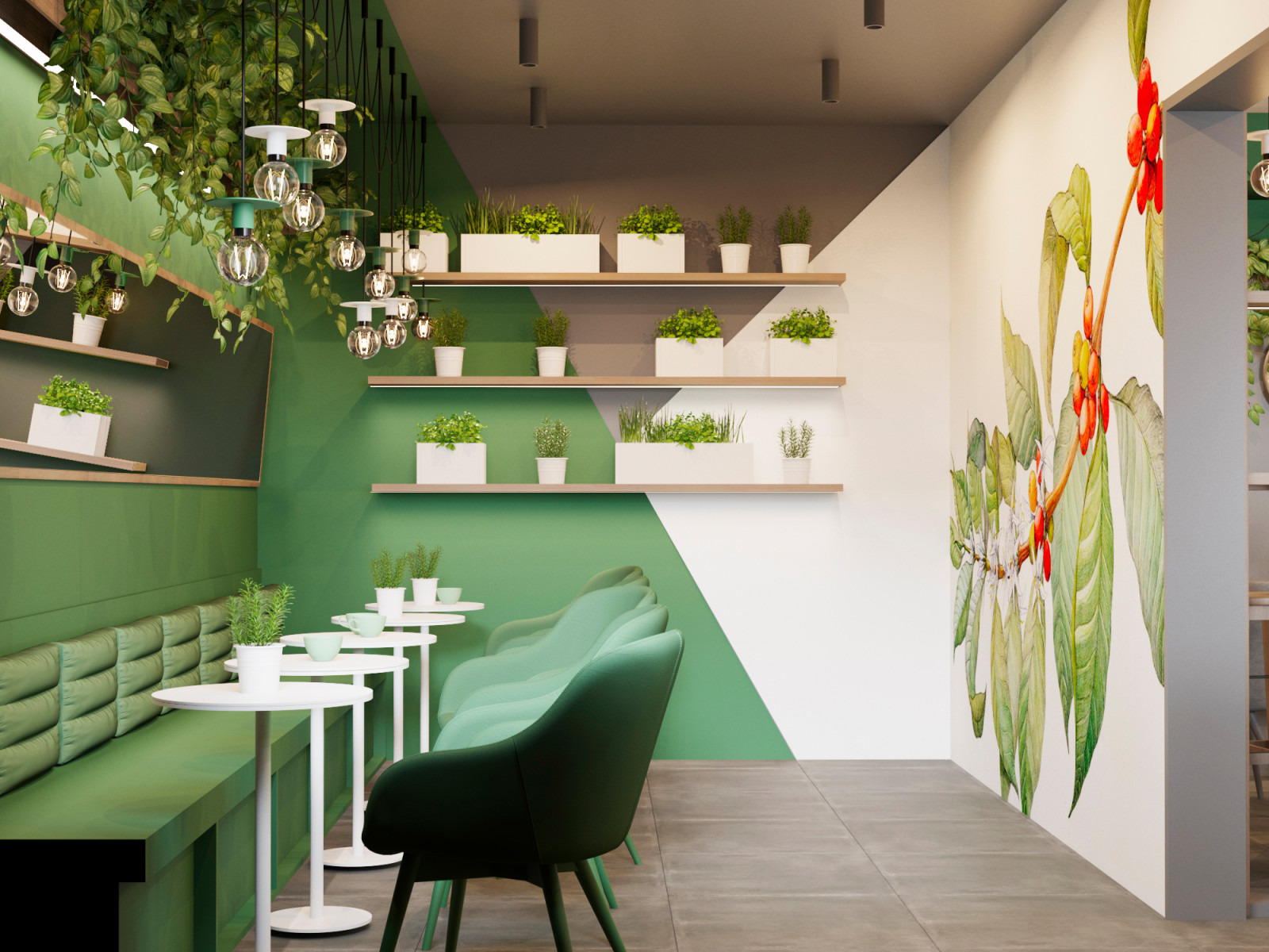 "Green Green". Сеть кофеен город Красноярск, 2021год.