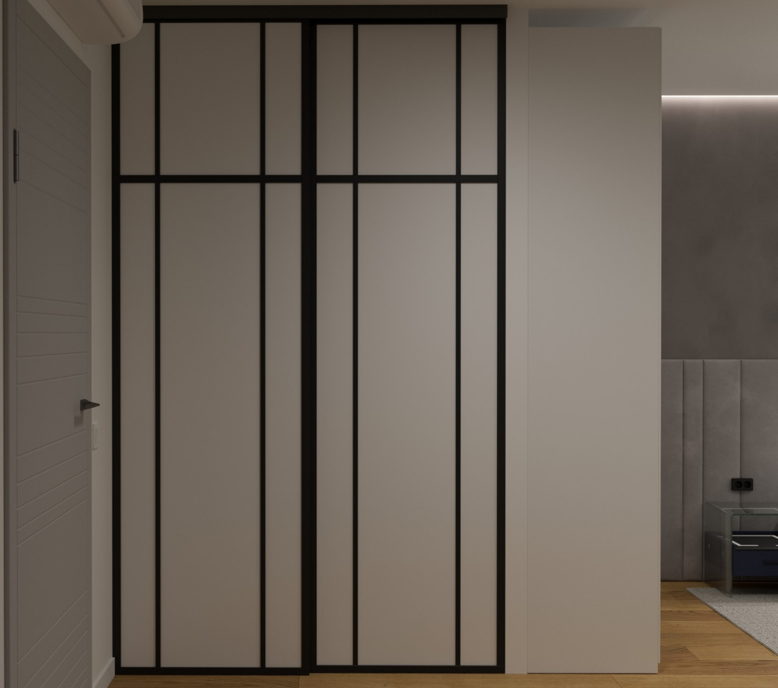 Квартира в современном стиле с синим акцентом