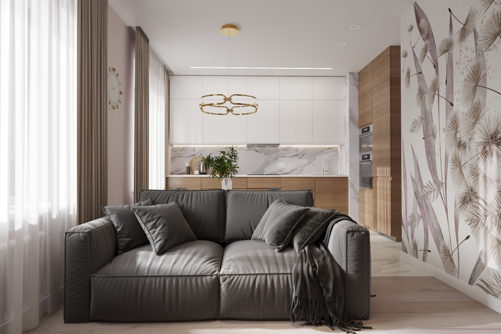 Обложка проекта: Дизайн-проект кухни-гостиной