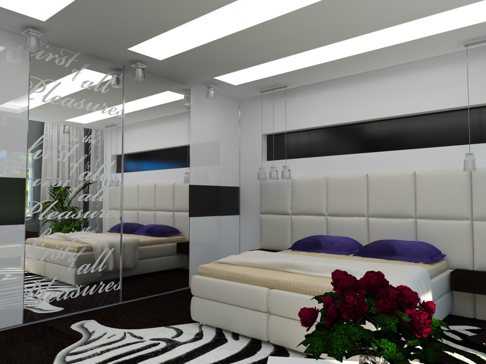 Интерьер загородного дома с красными акцентами