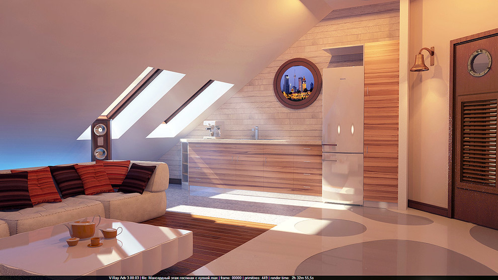 Интерьер мансардного этажа