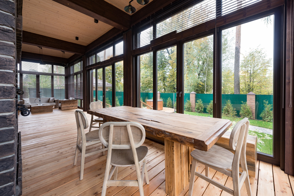 Остекление дома, веранды и гаража деревянными окна из сосны