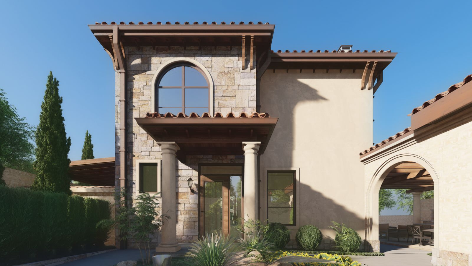 Villa Jardin. Проект дома в средиземноморском стиле в Симферополе