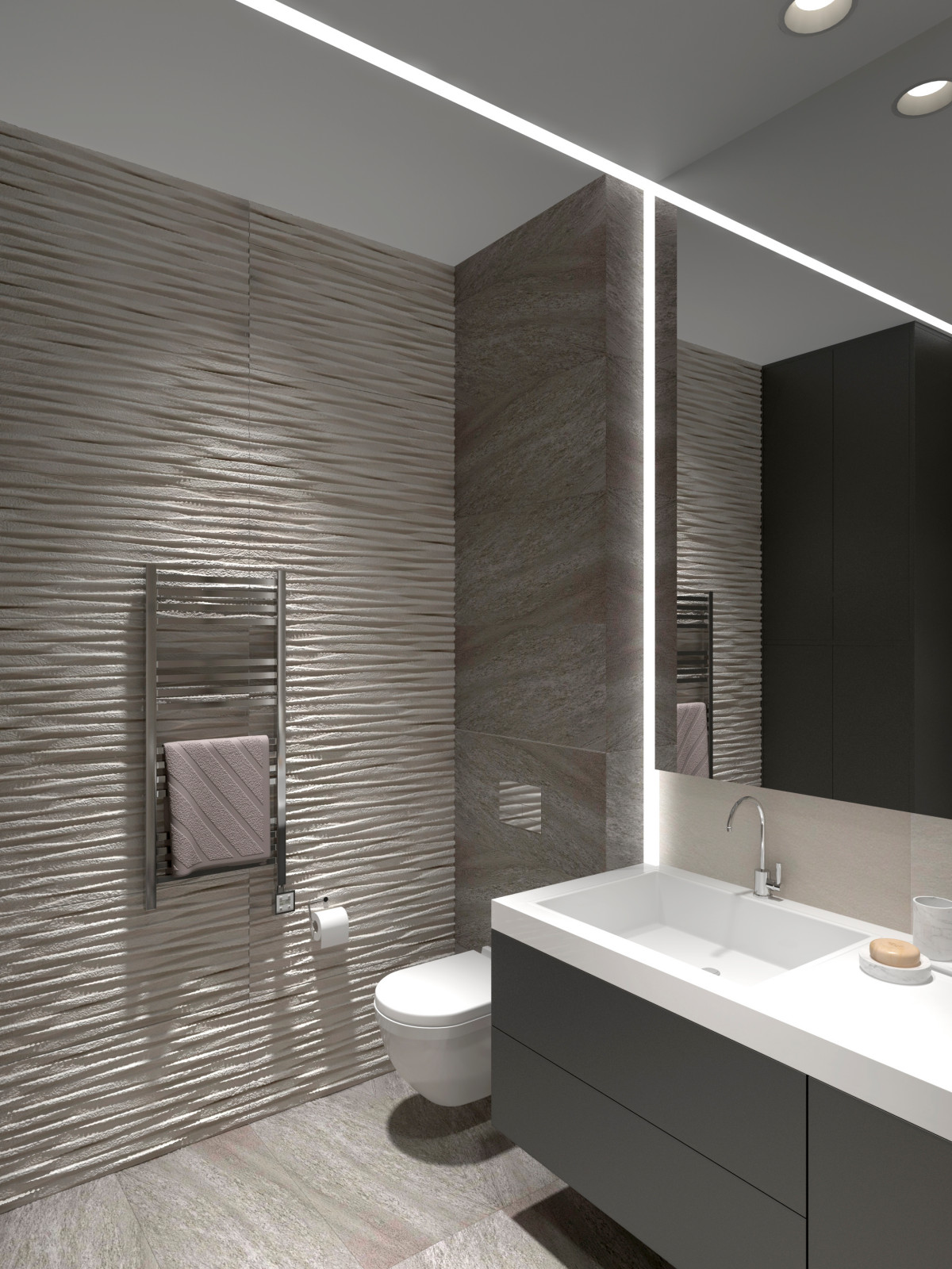 Квартира для семьи с тремя детьми "Стоун терапия"