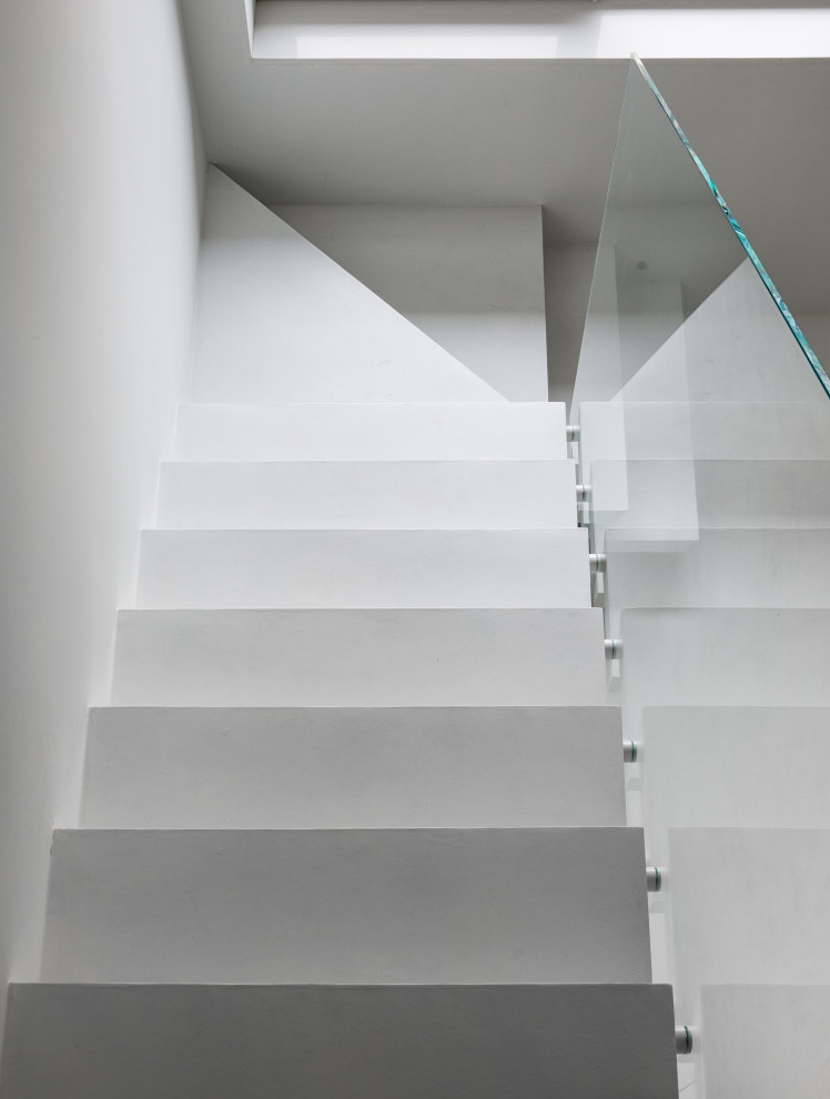 Stylish monochromatic white penthouse