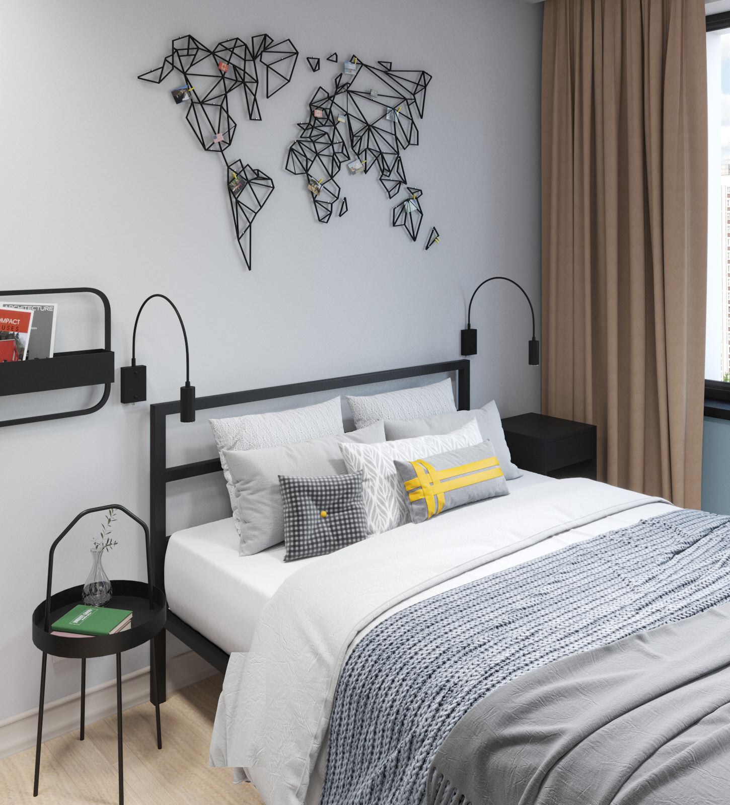 Студия для аренды с пятнистой плиткой