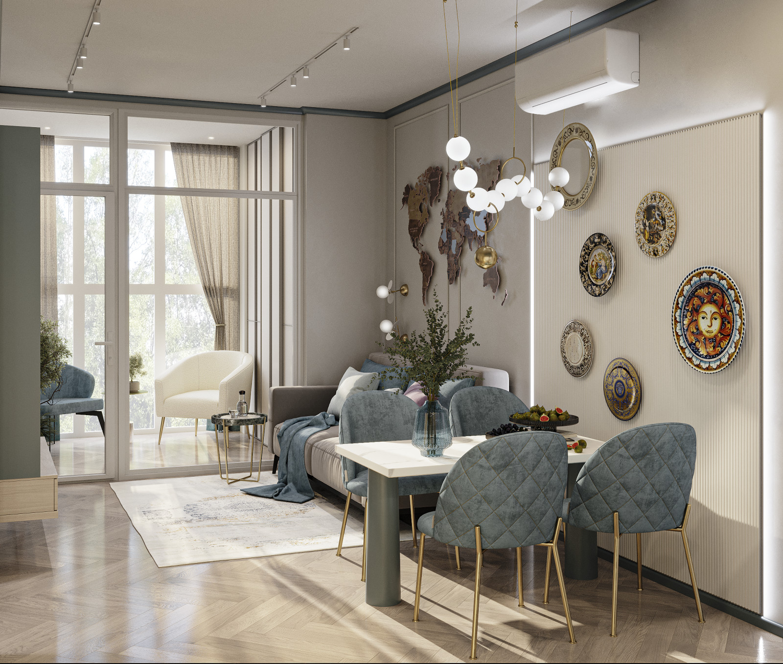 Обложка проекта: Проект 2х-комнатной квартиры НА БЕРЕГУ НЕБА