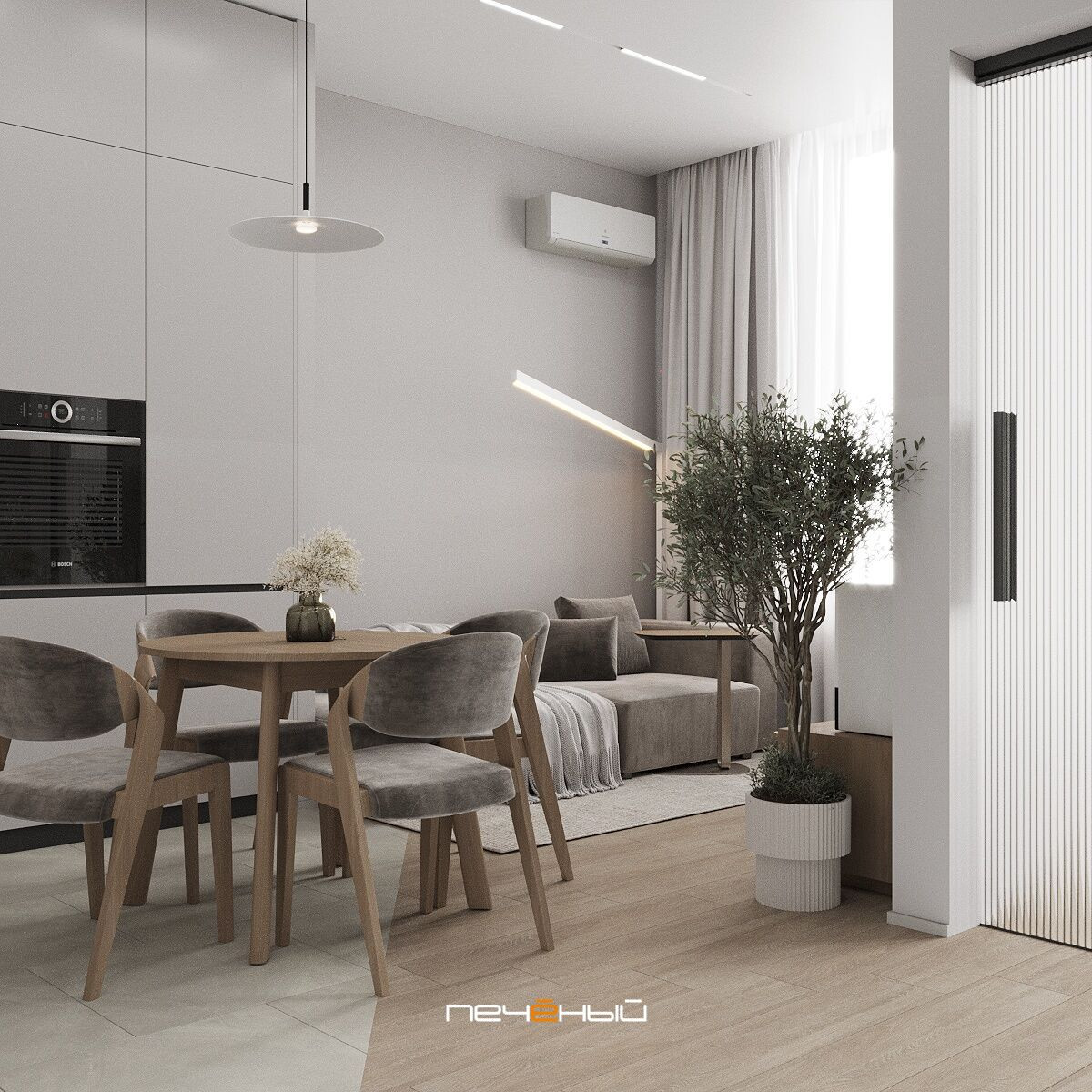 2024 Дизайн 3-комн. квартиры 81 м² в современном стиле, Москва, ЖК Twice