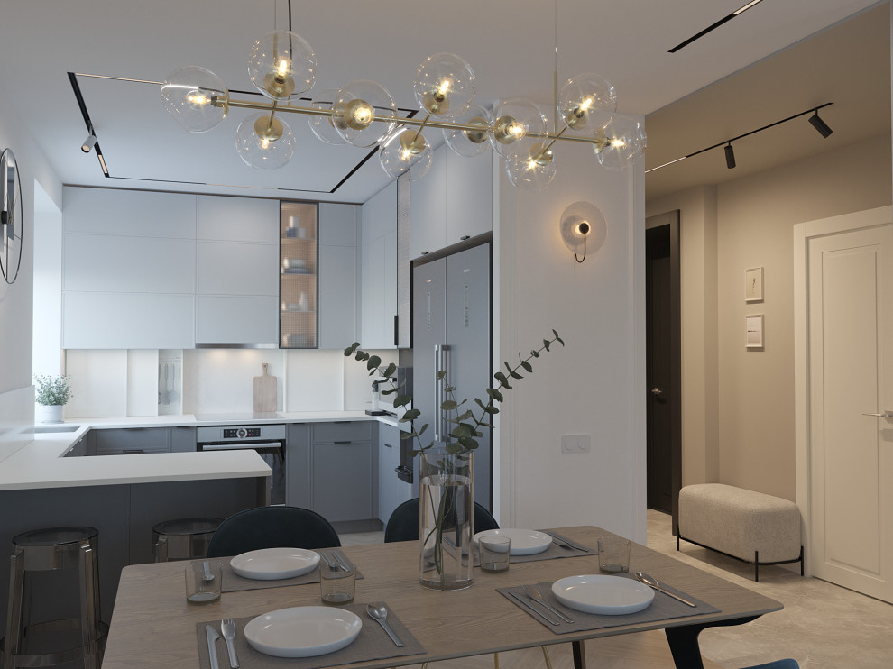 Интерьер кухни-студии