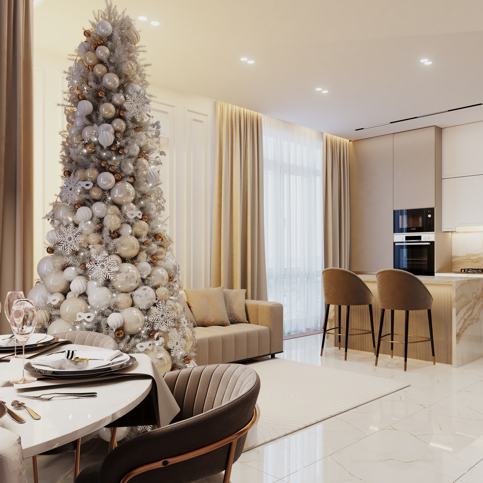 Обложка проекта: Новогодние визуализации к проекту в ЖК Мичурин