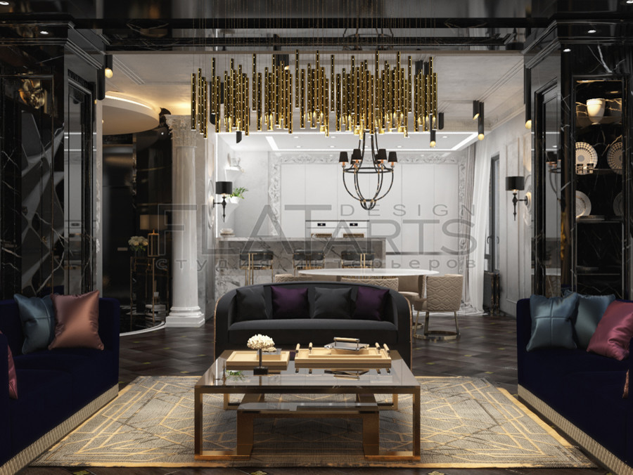 Арт-деко. Дизайн 4-ной квартиры 188кв.м