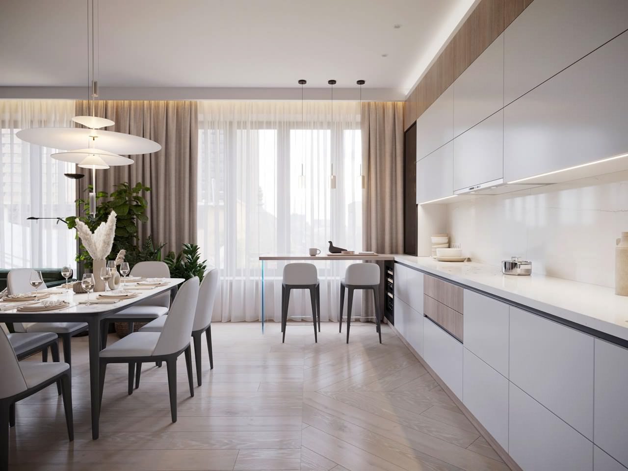 Кухня и столовая зона