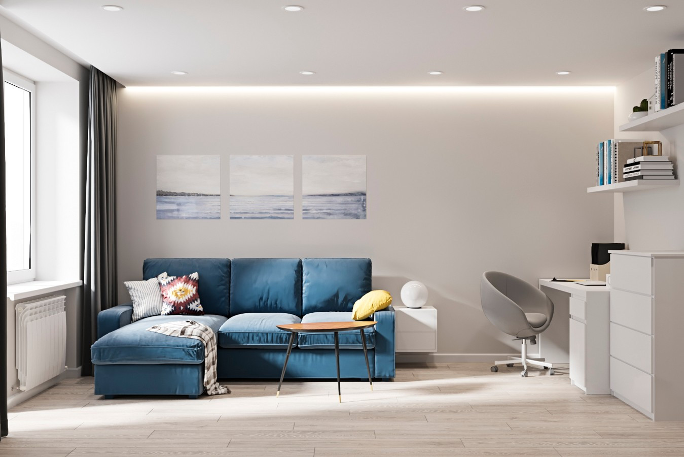 Дизайн двухкомнатной квартиры в кирпичном доме